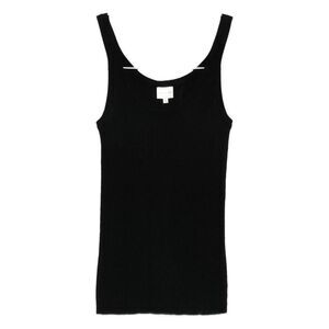 HERSKIND Women's Ribbed Knit Scoop Neck Tank Top Women BLACK T-Shirts & Tops